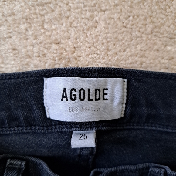 AGOLDE Jeans Women's 25 Black Wash Denim Sophie Skinny Ankle - Picture 5 of 12